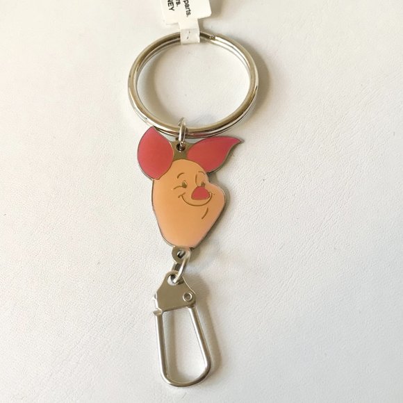 Vintage Disney Piglet Zipper Pull Keychain Purse Charm Winnie The Pooh Disneyana - Picture 1 of 6